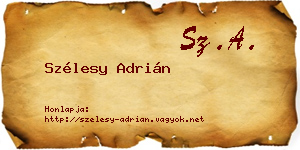 Szélesy Adrián névjegykártya